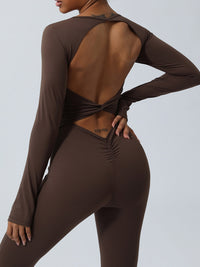 Twisted Backless Long Sleeve Jumpsuit Trandify deal