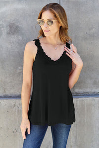 Basic Bae Full Size Lace Detail V-Neck Cutout Cami - Trandify Deal