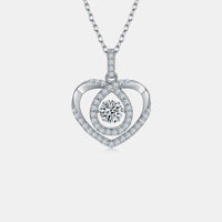 Moissanite 925 Sterling Silver Heart Shape Necklace Trandify deal