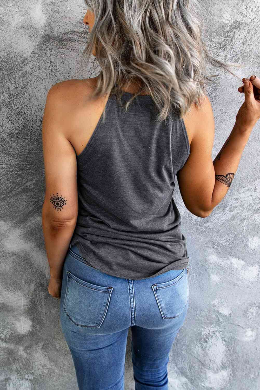 Curved Hem Grecian Tank Top - Trandify Deal