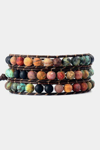 Handmade Triple Layer Beaded Agate Bracelet Trandify deal