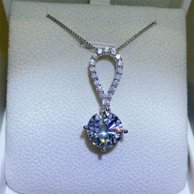 5 Carat Moissanite 925 Sterling Silver Teardrop Necklace Trandify deal