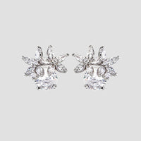 Zircon 925 Sterling Silver Flower Stud Earrings Trandify deal