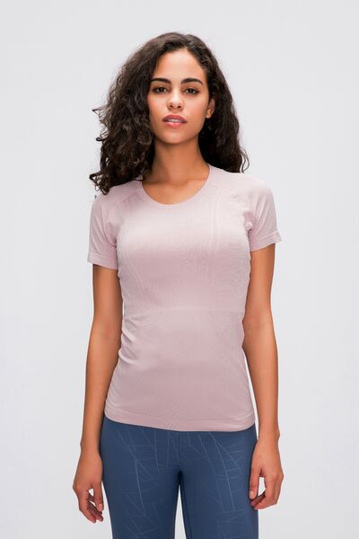 Millennia Round Neck Short Sleeve Active T-Shirt Trandify deal