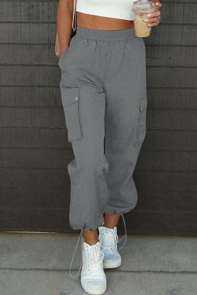 Drawstring Elastic Waist Pants with Pockets Trandify deal