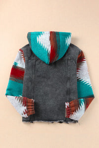 Drawstring Hooded Pocketed Denim Jacket - Trandify Deal