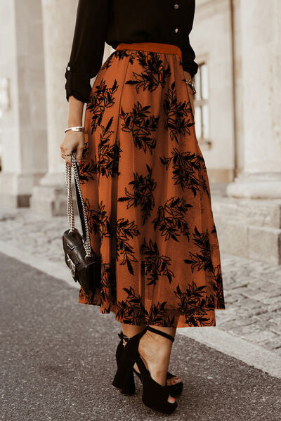 Embroidered High Waist Maxi Skirt Trandify deal