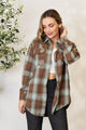 Double Take Plaid Dropped Shoulder Shirt Trandify deal