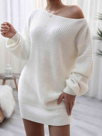 Rib-Knit Mini Sweater Dress Trandify deal
