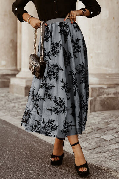 Embroidered High Waist Maxi Skirt Trandify deal