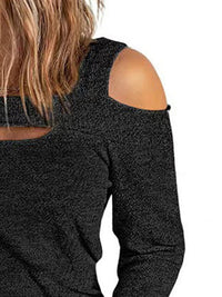 Full Size Cutout Cold Shoulder Blouse Trandify deal