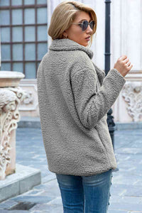 lvy Lane Full Size Lapel Collar Sherpa Coat Trandify deal