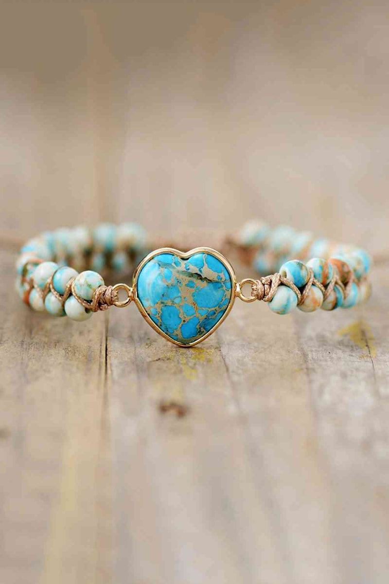 Handmade Heart Shape Natural Stone Bracelet Trandify deal
