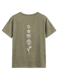 Rose Round Neck Short Sleeve T-Shirt Trandify deal