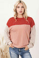 Color Block Dropped Shoulder T-Shirt Trandify deal
