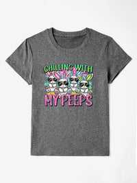 CHILLING WITH MY PEEPS Round Neck T-Shirt Trandify deal