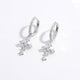 925 Sterling Silver Inlaid Zircon Cross Dangle Earrings Trandify deal