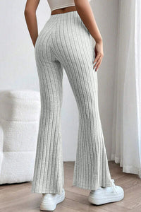 Basic Bae Full Size Ribbed High Waist Flare Pants Trandify deal