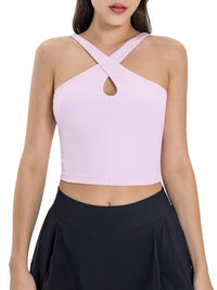 Millennia Crisscross Grecian Neck Active Cami Trandify deal