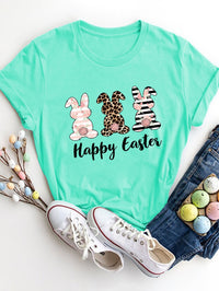 HAPPY EASTER Round Neck Short Sleeve T-Shirt Trandify deal