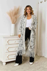 Angel wings Multicolored Open Front Fringe Hem Cardigan Trandify deal