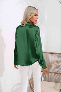 Lapel Collar Button Up Long Sleeve Shirt Trandify deal
