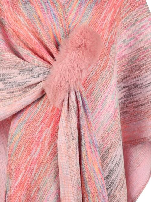 Heathered Fringe Hem Poncho Trandify deal