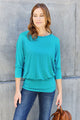 Basic Bae Full Size Round Neck Batwing Sleeve Blouse Trandify deal