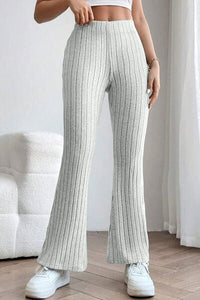 Basic Bae Full Size Ribbed High Waist Flare Pants Trandify deal