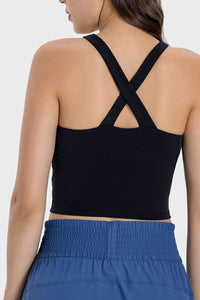 Millennia Crisscross Grecian Neck Active Cami Trandify deal