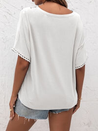 lvy Lane Lace Detail V-Neck T-Shirt Trandify deal