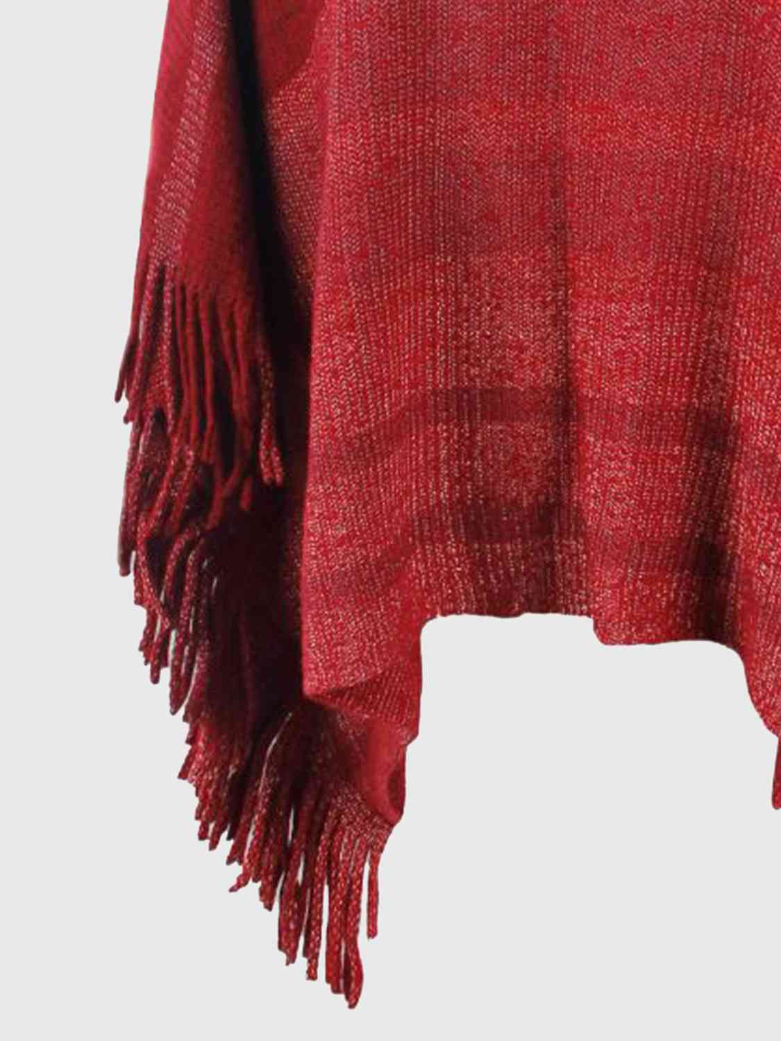 Striped Boat Neck Poncho with Fringes Trandify deal