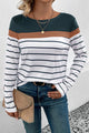 Perfee Striped Round Neck Long Sleeve T-Shirt Trandify deal
