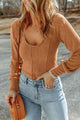 Scoop Neck Long Sleeve Top Trandify deal