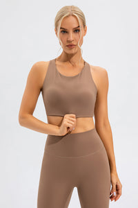 Round Neck Cutout Cropped Active Tank Trandify deal