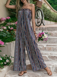 Boho Chic Flowy Wide Leg Jumpsuit – Casual & Beach Wear