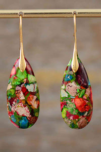 Handmade Teardrop Shape Natural Stone Dangle Earrings Trandify deal