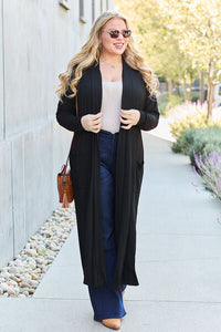 Basic Bae Full Size Open Front Long Sleeve Cover Up Trandify deal