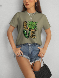 LOVE Round Neck Short Sleeve T-Shirt Trandify Deal