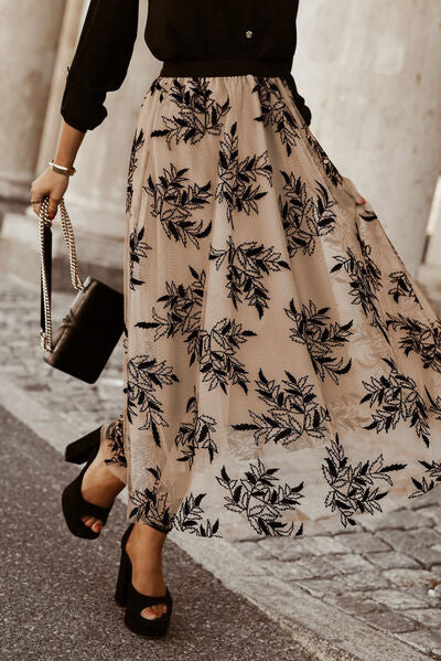 Embroidered High Waist Maxi Skirt Trandify deal