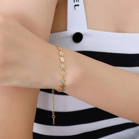 Titanium Steel Drip Oil Flower Bracelet Trandify deal