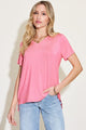 Basic Bae Full Size V-Neck High-Low T-Shirt Trandify deal