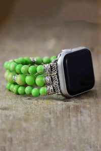 Synthetic Imperial Jasper Beaded Watchband Bracelet Trandify deal