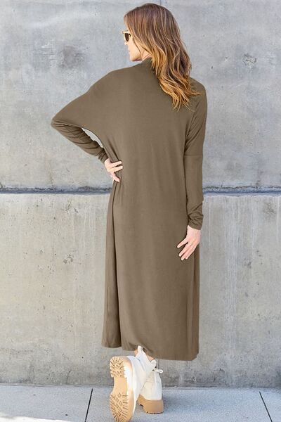 Basic Bae Full Size Open Front Long Sleeve Cover Up Trandify deal