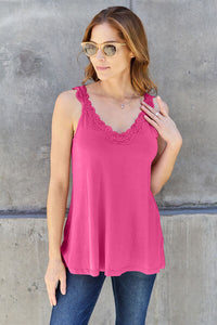 Basic Bae Full Size Lace Detail V-Neck Cutout Cami - Trandify Deal