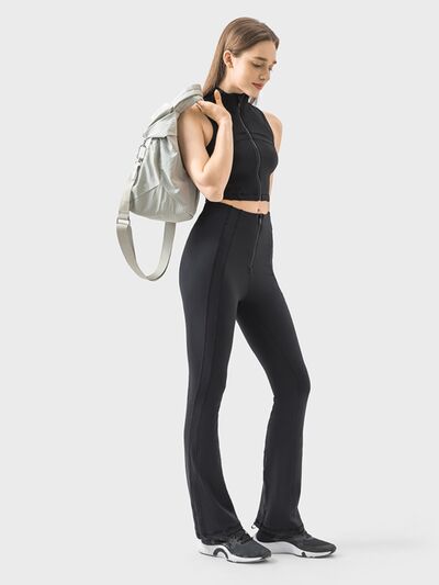 Millennia Zipper Detail High Waist Active Pants Trandify deal