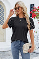 Round Neck Petal Sleeve T-Shirt Trandify deal