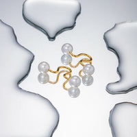 Stainless Steel Imitation Pearl Cuff Earrings Trandify deal