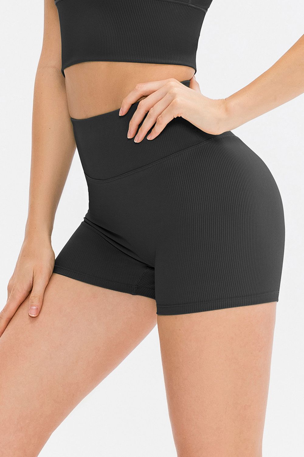 Slim Fit Wide Waistband Sports Shorts Trandify deal