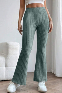 Basic Bae Full Size Ribbed High Waist Flare Pants Trandify deal